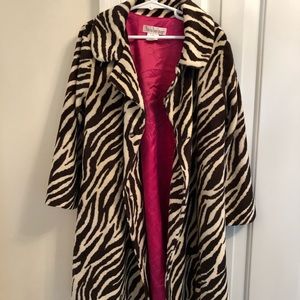 girls zebra print coat, excellent condition